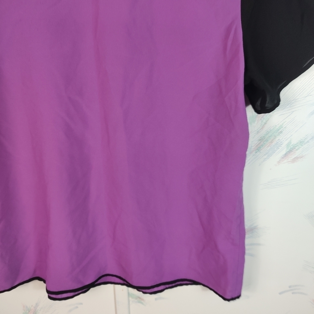 Worthington Purple Short Sleeve Blouse M - Picture 10 of 10